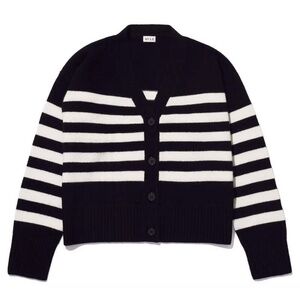 Kule Raffa Cardigan Size Medium Cashmere Wool Blend Black White